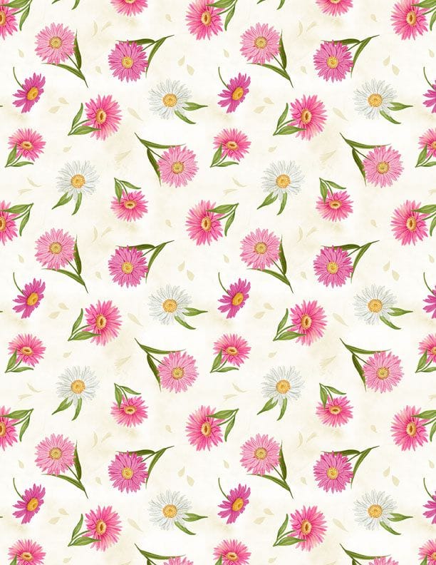 Wilmington Prints Paisley Punch Small Flowers Quilting Cotton Fabric- Cream