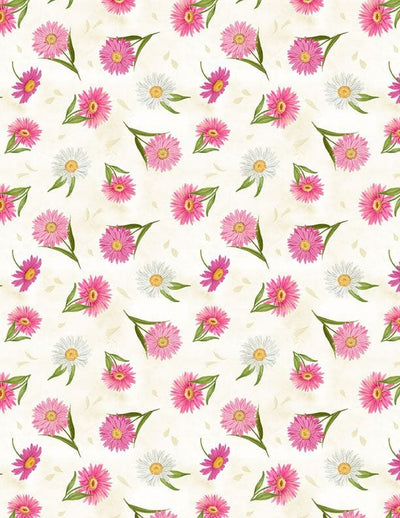 Wilmington Prints Paisley Punch Small Flowers Quilting Cotton Fabric- Cream