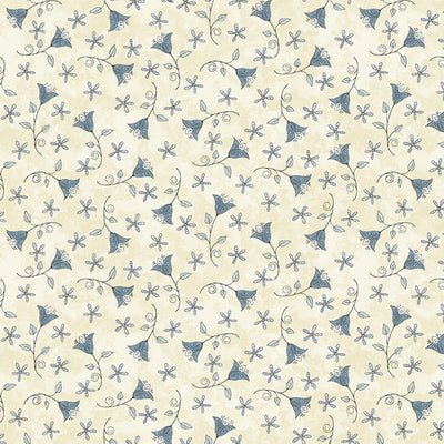 Henry Glass Butterflies and Bloom Tulip Toss Quilting Cotton Fabric- Cream