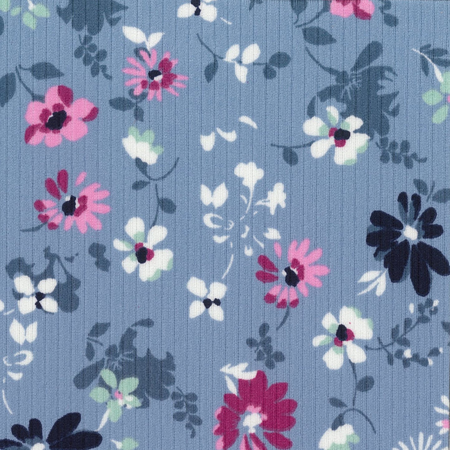 Light Blue Classic Rib Knit Fabric