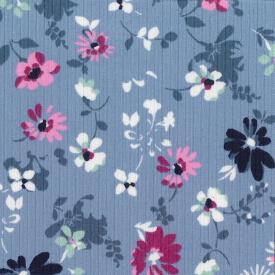 Light Blue Classic Rib Knit Fabric