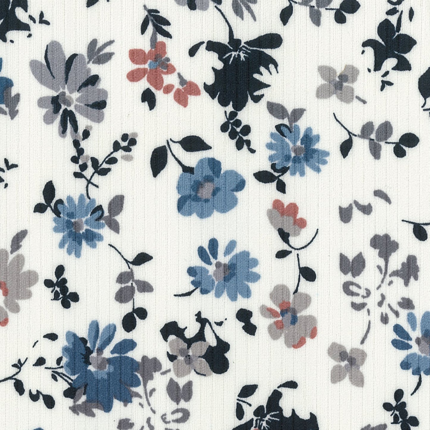 White Classic Rib Knit Fabric