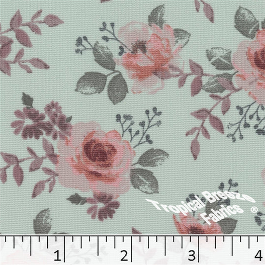Tamara Sage Green Rose Knit Dress Fabric