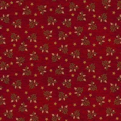 Henry Glass Chicken Shack Small Wheat Toss Quilting Cotton Fabric- Red