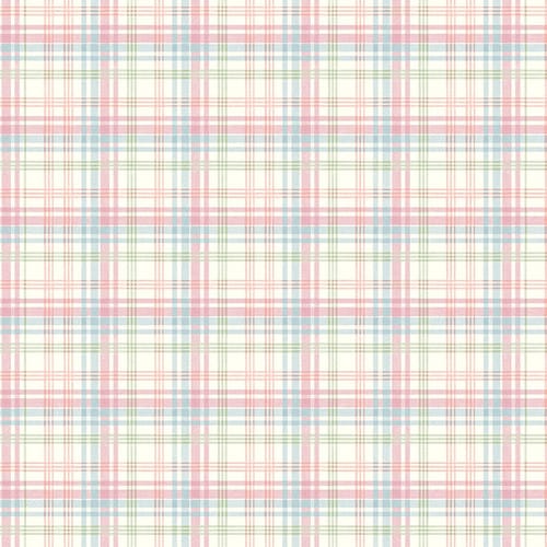 Henry Glass My Victorian Garden Plaid Quilting Cotton Fabric- Cream