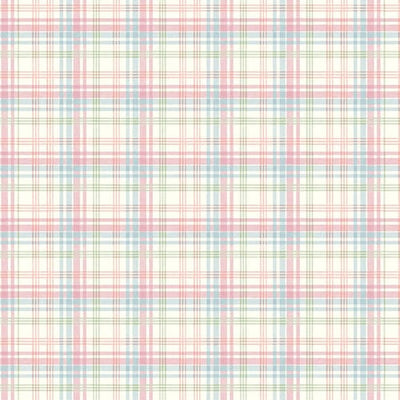 Henry Glass My Victorian Garden Plaid Quilting Cotton Fabric- Cream