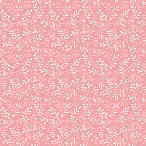 Henry Glass My Victorian Garden Packed Allover Leaf Quilting Cotton Fabric- Pink