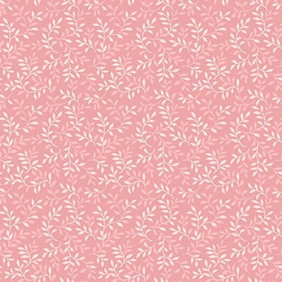 Henry Glass My Victorian Garden Packed Allover Leaf Quilting Cotton Fabric- Pink