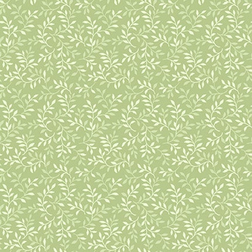 Henry Glass My Victorian Garden Packed Allover Leaf Quilting Cotton Fabric- Green