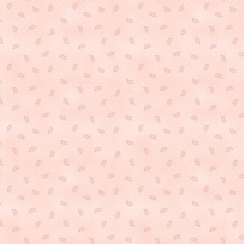 Henry Glass My Victorian Garden Small Leaf Sprig Quilting Cotton Fabric- Pink