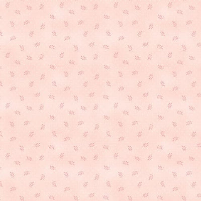 Henry Glass My Victorian Garden Small Leaf Sprig Quilting Cotton Fabric- Pink