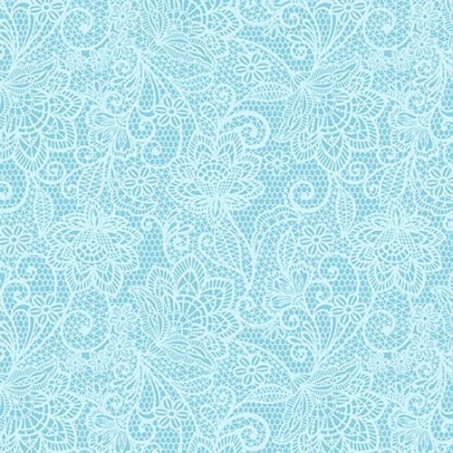 Henry Glass My Victorian Garden Lace Quilting Cotton Fabric- Blue