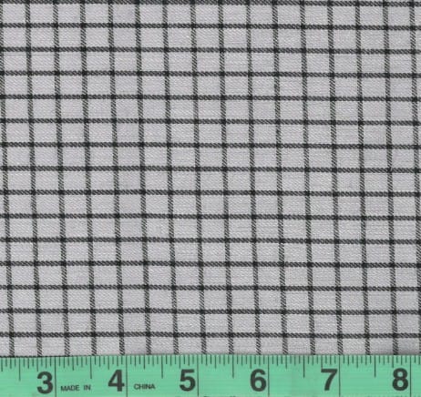 Gray Checkered Brushed Cotton Fabric - 58" wide