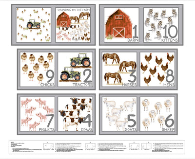 Blank Quilting Little Seedlings Farm Soft Book Quilting Cotton Fabric- White