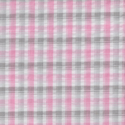 Light Pink Plaid Seersucker Fabric