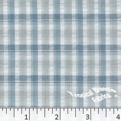 Teal Plaid Seersucker Fabric