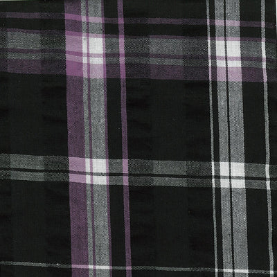 Lavender & Black Plaid Seersucker Fabric
