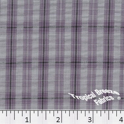Grape Small Plaid Seersucker Fabric