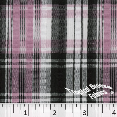 Rose Plaid Seersucker Fabric