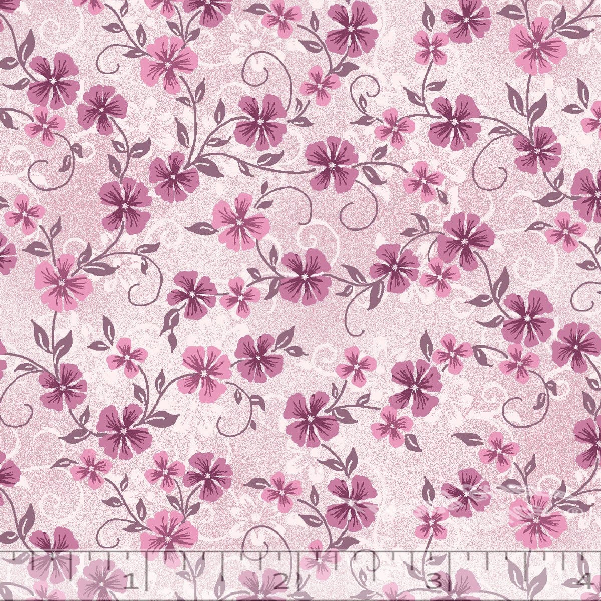 Pink Pear Blossom Floral Poly Cotton Fabric - 21"