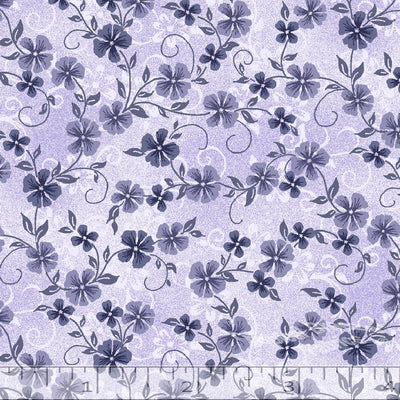 Lavender Pear Blossom Floral Poly Cotton Fabric