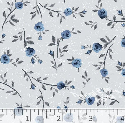 Lilac Roses Poly Cotton Fabric