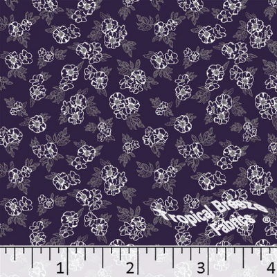 Purpleplum Floral Poly Cotton Fabric