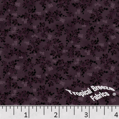 Grape Floral Poly Cotton Fabric