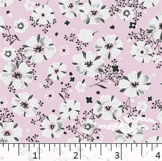 Rose Floral Bunches Poly Cotton Fabric