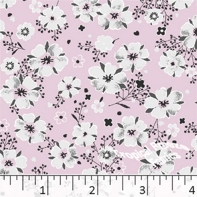 Rose Floral Bunches Poly Cotton Fabric
