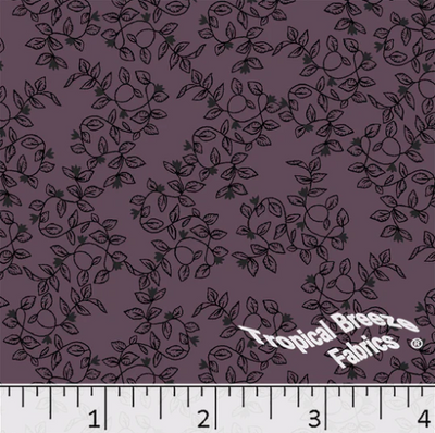 Grape Leafy Vine Poly Cotton Fabric