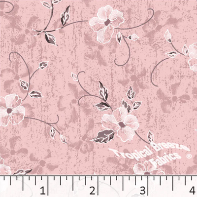 Peach Vine Floral Poly Cotton Fabric