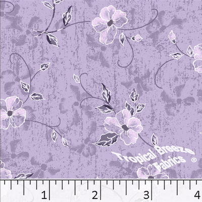 Lavender Vine Floral Poly Cotton Fabric