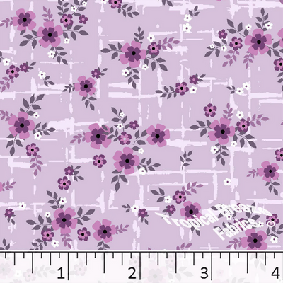 Lavender Small Blossoms Floral Poly Cotton Fabric