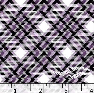 Purple Plum Plaid Poly Cotton Fabric