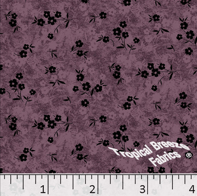 Mauve Floral Poly Cotton Fabric
