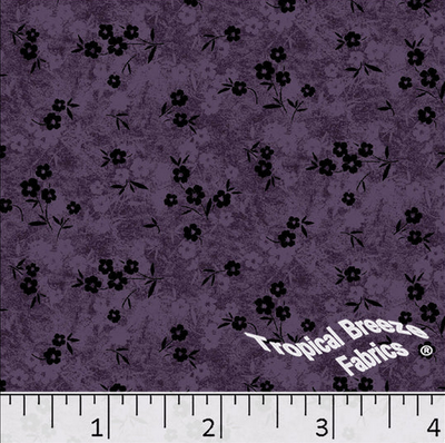 Purpleplum Floral Poly Cotton Fabric