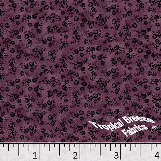 Deep Wine Roses Poly Cotton Fabric