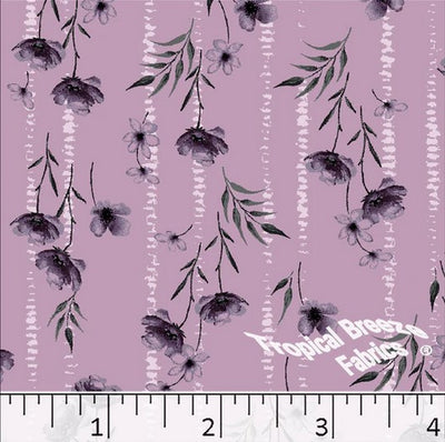 Dusty Lavender Floral Poly Cotton Fabric