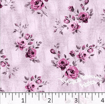 Lilac Roses Poly Cotton Fabric