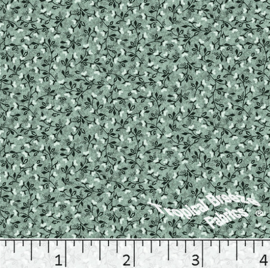 Mint Tiny Heart Floral Poly Cotton Fabric