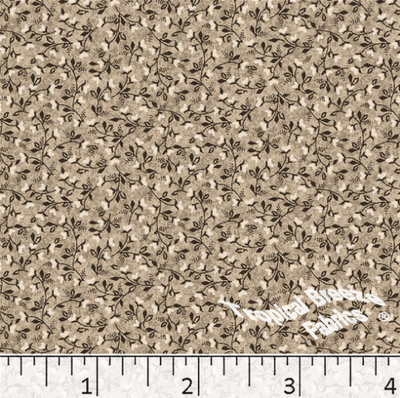 Light Gold Tiny Heart Floral Poly Cotton Fabric