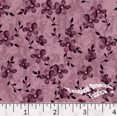 Mauve Flowers Poly Cotton Fabric