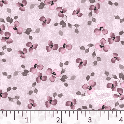 Mauve Small Floral Poly Cotton Fabric