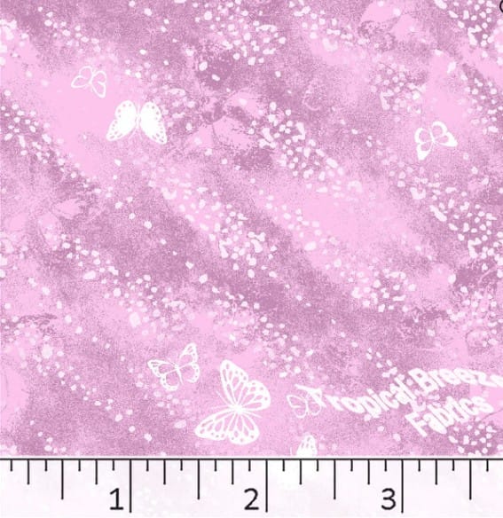 Orchid Butterflies Poly Cotton Fabric