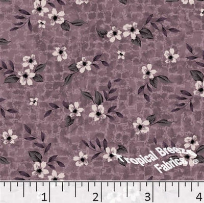 Mauve Floral Poly Cotton Fabric