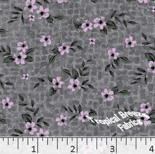 Lavender Floral Poly Cotton Fabric