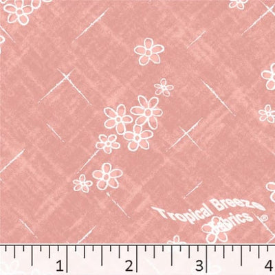 Peach Cute Scattered Floral Poly Cotton Fabric