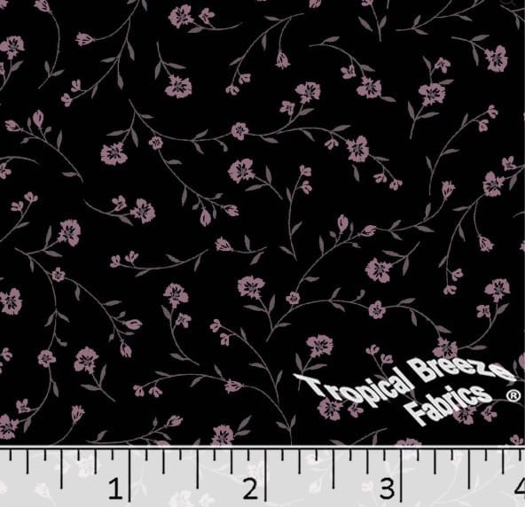 Grapemist Floral Linen Weave Poly Cotton Fabric