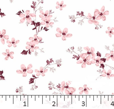 Rose Floral Poly Cotton Fabric